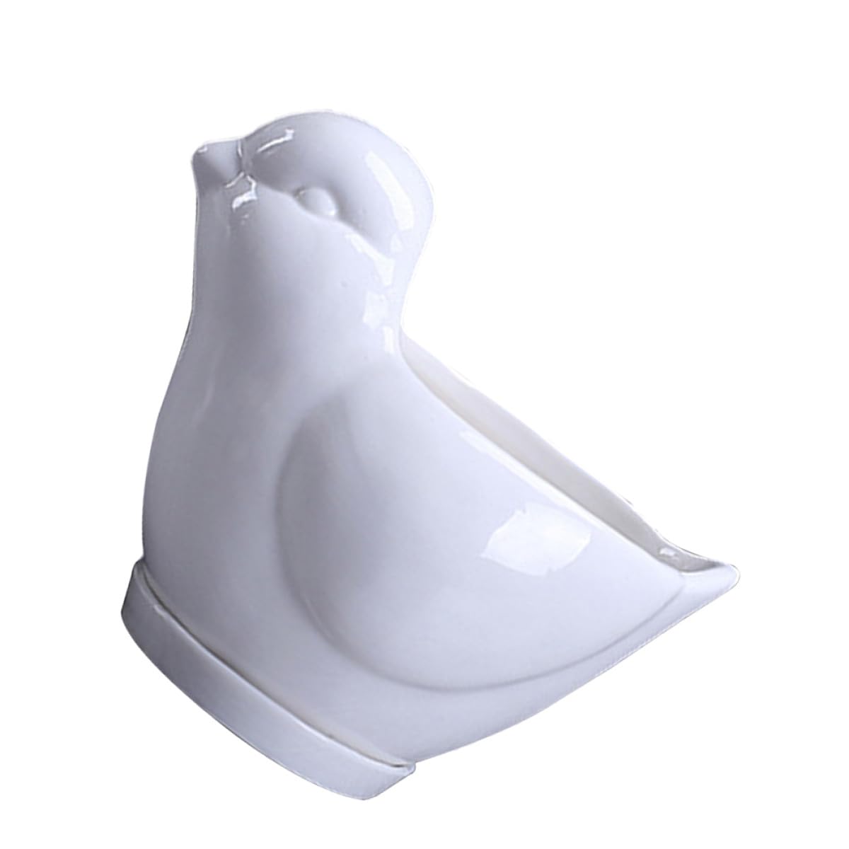 Parliky Ceramic Bird Shape Flower Pot Saucer Small White Succulent Plant Container Indoor Desktop Decor for Home Office Gardening
