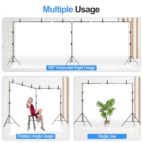 FUDESY 10x20ft Backdrop Stand Heavy Duty Adjustable Photography Background Support System with Angle Rotatable Connector, Spring Clamps, Sandbags, Ring Clips, Carry Bag for Photo Video Studio, Wedding - size: 10x20ft