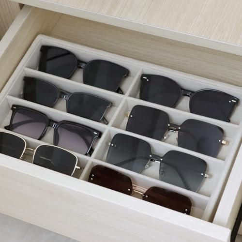 Large Velvet Sunglasses Storage Organizers Jewelry Organizer, Velvet Jewelry Organizer, Large Jewelry Drawer Organizer Tray, Eyeglass Organizer Earring Holder Ring Display (Sunglass Tray) - size: Sunglass Tray