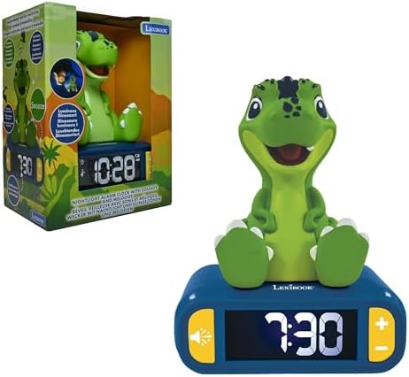 LEXiBOOK, Dinosaur Nightlight Alarm Clock, RL800DINO