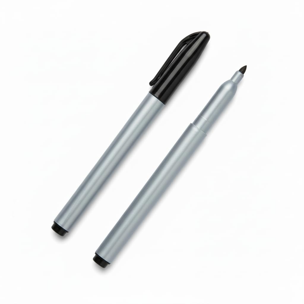 Cadie Permanent Freezer Marker Set of 2 – Waterproof Fast-Drying Black Ink Pens with Chisel Tip for Food Labeling, Fridge & Freezer Storage, Kitchen & Lab Use & General Organization.