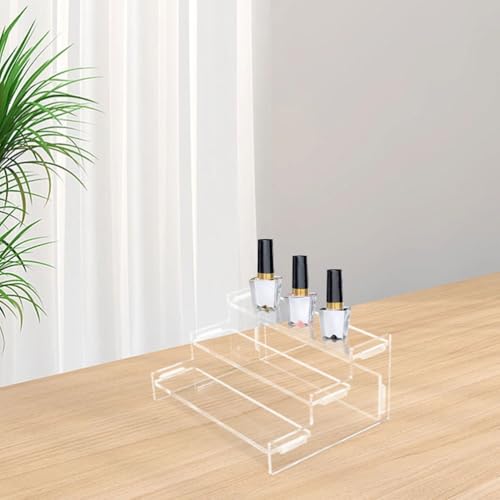 PRETYZOOM Acrylic Figure Display Stand 3-Tier Riser Organizer 9.05X5.90X3.74 Inch Multi-Layer Shelf for Collectibles Figurines Dolls and Perfume Storage