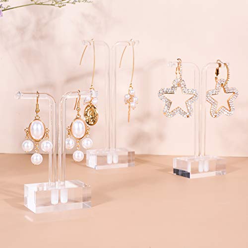 3pcs acrylic T bar earring display stand for show, retail hanging earring holder for online business, transparent jewelry Photography Props【Acrylic Earring T Stand-3pcs 】 - style: T bar