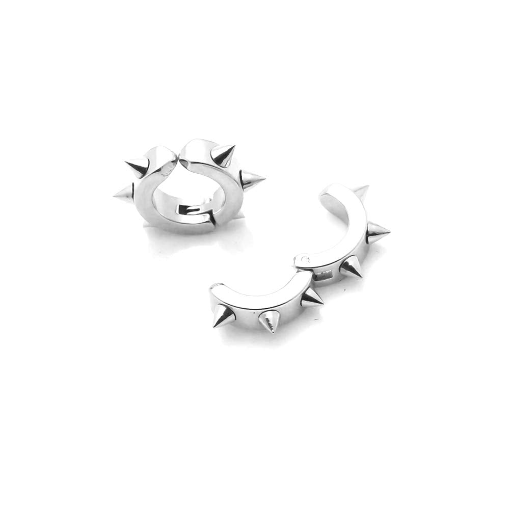 Xusamss Punk Jewelry Stainless Steel Spike Rivet Ear Clip Earrings