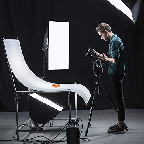 Andoer Softbox Photography Lighting Kit Professional Studio Equipment with 20"x28" Softbox, 2800-5700K 85W Bi-Color Temperature Bulb with Remote, Light Stand, Boom Arm for Portrait Product Shooting