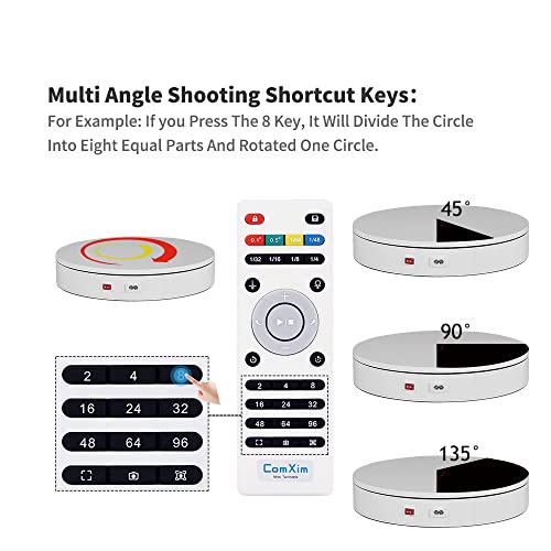 12.6In/32cm Rotating Platform, 350lbs Capacity Motorized Electric Turntable, Heavy Duty Motorized Rotating base, Large Motorized Rotating Display Stand,Photography Turntable with Remote - size: 12.6inch/White/300Lbs Load