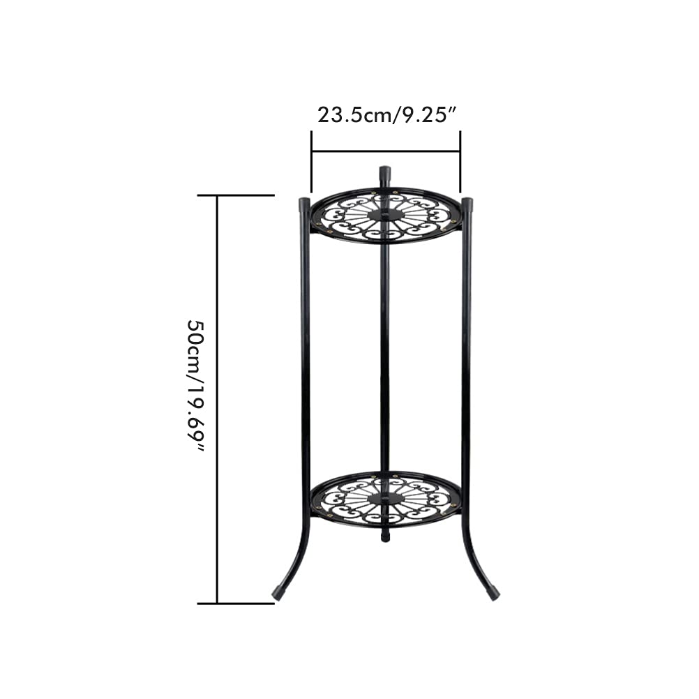 GOWENIC Heavy Duty Potted Plant Stand, Double Layer Metal Flower Pot Rack for Indoor Outdoor, Plant Rack for Patio Balcony