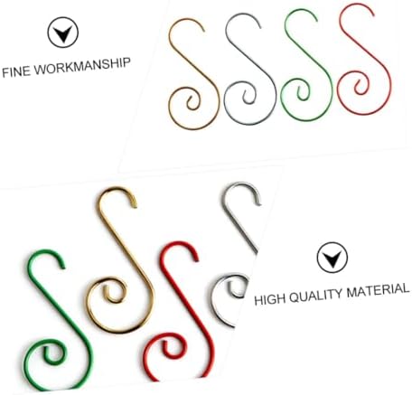 Amosfun 100pcs Metal Christmas Hooks Hangers for Home Cafe and for Hanging Stockings and Ornaments Shaped Design
