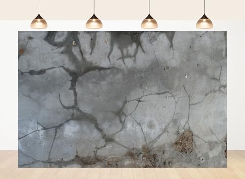 10x5ft Fabric Cracked Concrete Texture Backdrop Weathered Cement Surface Photography Background for Industrial Theme Party Decor Banner Photo Studio Home Wall Hanging Tapestry - size: 10x5ft