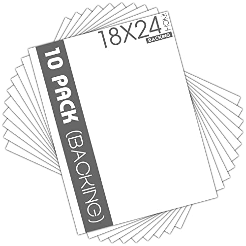 Mat Board Center, 10 Pack 18x24 White Backing Boards, Cardboard for Arts, Prints, Frames, Photos and More - size: 18x24