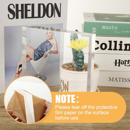 4 Pack 6 x 6 x 1 Inch Acrylic Blocks for Display, Acrylic Base Stand, Clear Polished Acrylics Cubes, Jewelry Displays Stand Pedestal Stand for Collectibles Jewelry Props Plant Display