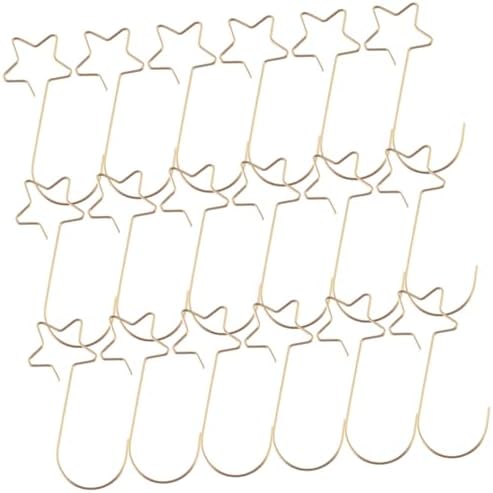 STOBAZA 100pcs Ornament Hangers for Christmas Tree Star-Shaped Hooks for Baubles Stockings and Wreaths Holders for Holiday Decor and Daily Use