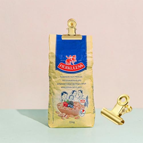 Bulldog Gold Clips with Hole - Strong Spring Metal Binder Clips, Small, 31 mm - color: Gold, size: 1.2 inch