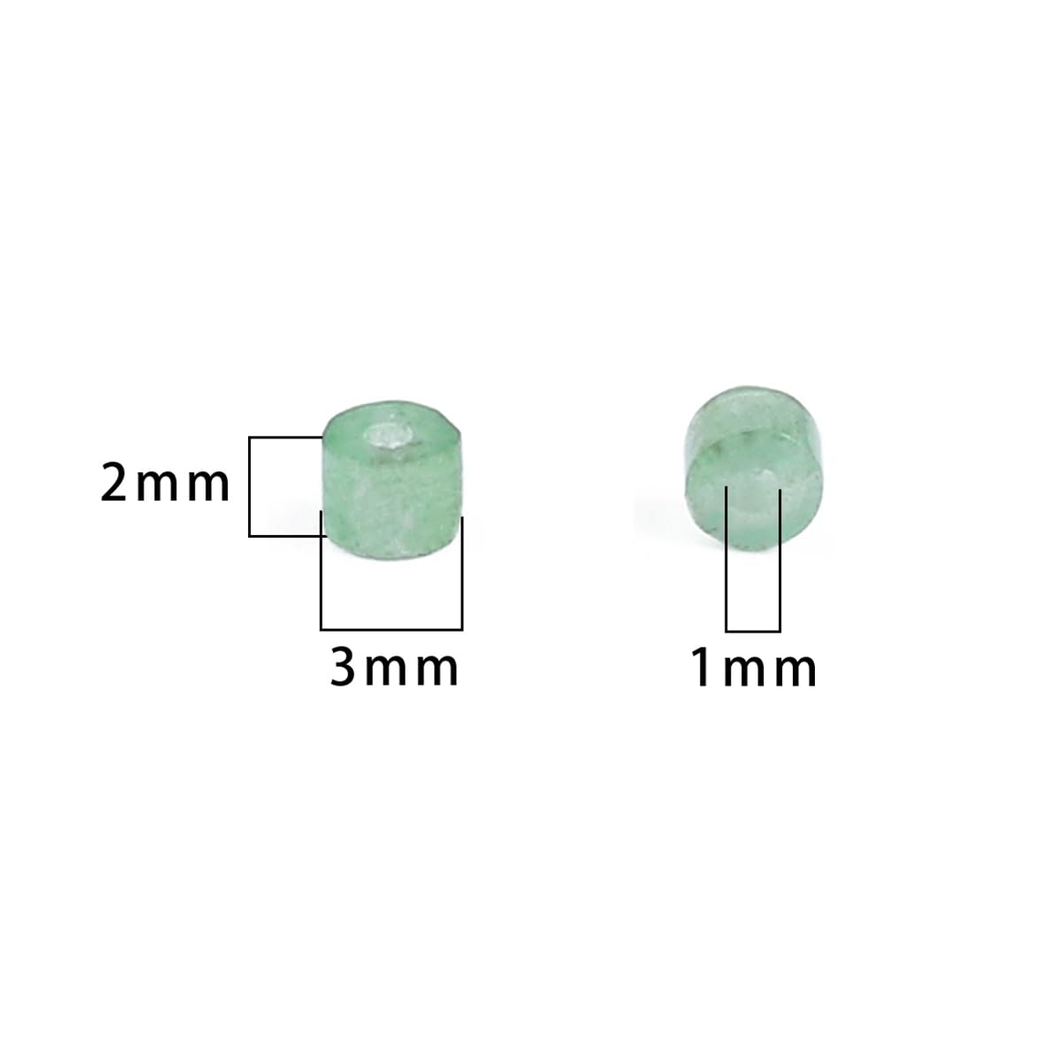 BEADIA Natural Green Aventurine Spacer Beads Caps Flat Round Loose Beads for Beading Jewelry Making 3mmx2mm 38cm