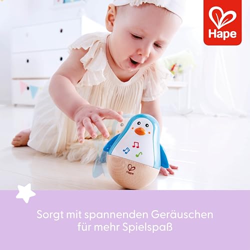 Hape Penguin Wobbler| Colorful Wobbling Penguin, Roly Poly Toy for Kids 6 Months+