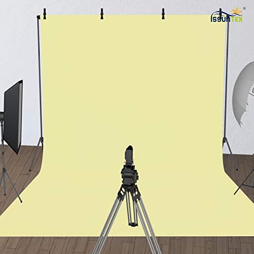 ISSUNTEX 6X9 ft/1.8X2.7 Meters Beige Background Photo Backdrop, Photo Studio, Collapsible High Density Screen for Video Photography and Television - color: Beige, size: 6X9 ft