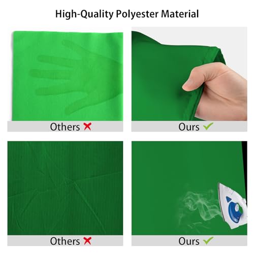 UTEBIT 5x6.5ft Green Screen Backdrop, Photography Backdrop Chroma Key Small Greenscreen Sheet Background for Streaming, Zoom Meeting, PS Keying, Video Creation, Studio Portrait Shoots (Backdrop Only)