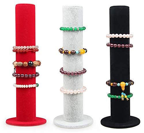 ChezMax Necklace Jewelry Display Jewelry Stand Hovering T-Bar Bracelet Holder for Home Organization - color: J-Black Velvet