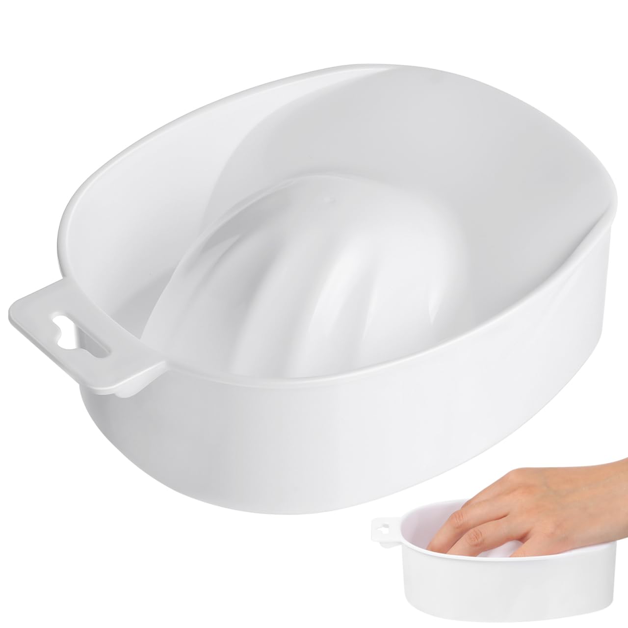 FOYTOKI Nail Soaking Bowl White Plastic Manicure Soak off Tray for Nail Treatment at Home and Professional Salon Use