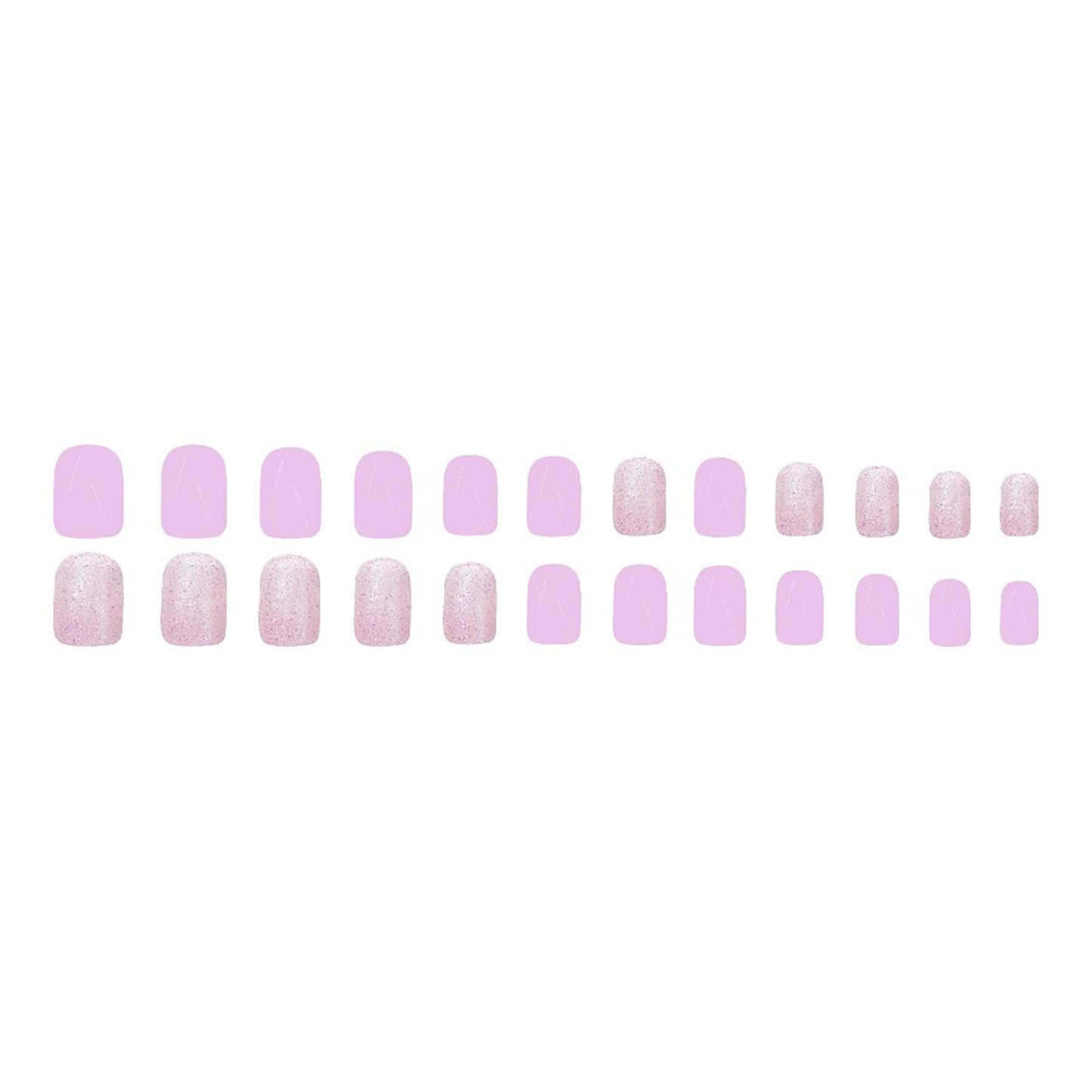 Purple Press on Nails Short Square MABKJLF Fake Nails False Nails with Designs Glitter Solid Colour Full Cover Glossy Glue on Nails Natural Nails Acrylic Nails for Women Girls 24 Pcs