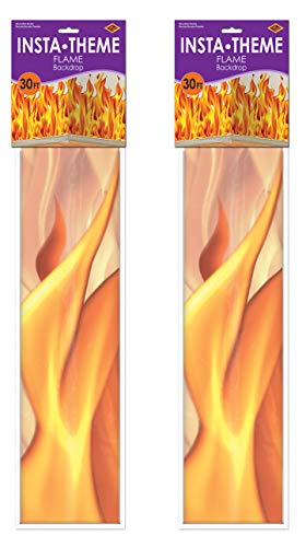 Beistle Flame Backdrop 2 Piece, Multicolored - style: Flame - 2 Piece