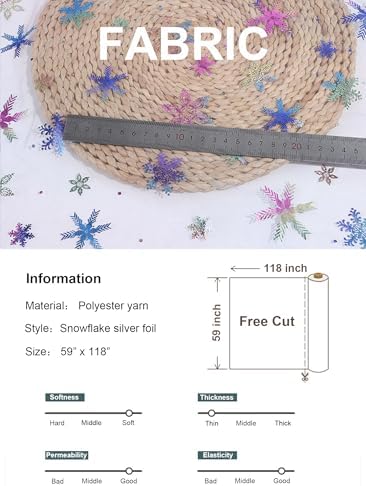 Snowflake Multi Color Foil Organza Winter Tablecloth - 59" x 119" - Christmas Tree Skirt - Pink