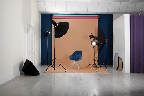 Denny Manufacturing - Seamless Paper Backdrop for Photography, Brown Latte Seamless Paper Roll - Brown Latte (53 in x 36 ft) Includes Free Roll Black Gaffer Tape (2 in x 13 ft) - color: Brown Latte, size: 53 in x 36 ft