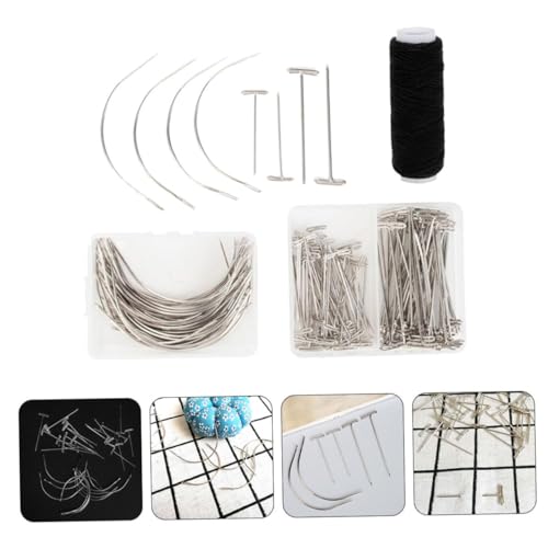 HOODANCOS 1set Wig Shaped Blocking Needles for Wigs Jewelry Display Crafts Photos Resistant for Easy Styling