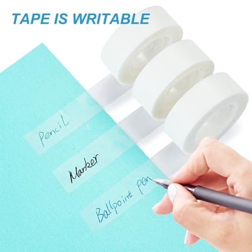 WOSWEL Tape Refills with Dispenser, 24 Roll Invisible Tapes, 3/4 Inch X 1000 in, Gift Wrapping Tapes Supplier for Home School Office Use