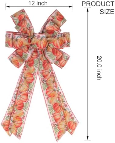 2 PCS Large Fall Bows for Wreath Fall Tree Topper Bow