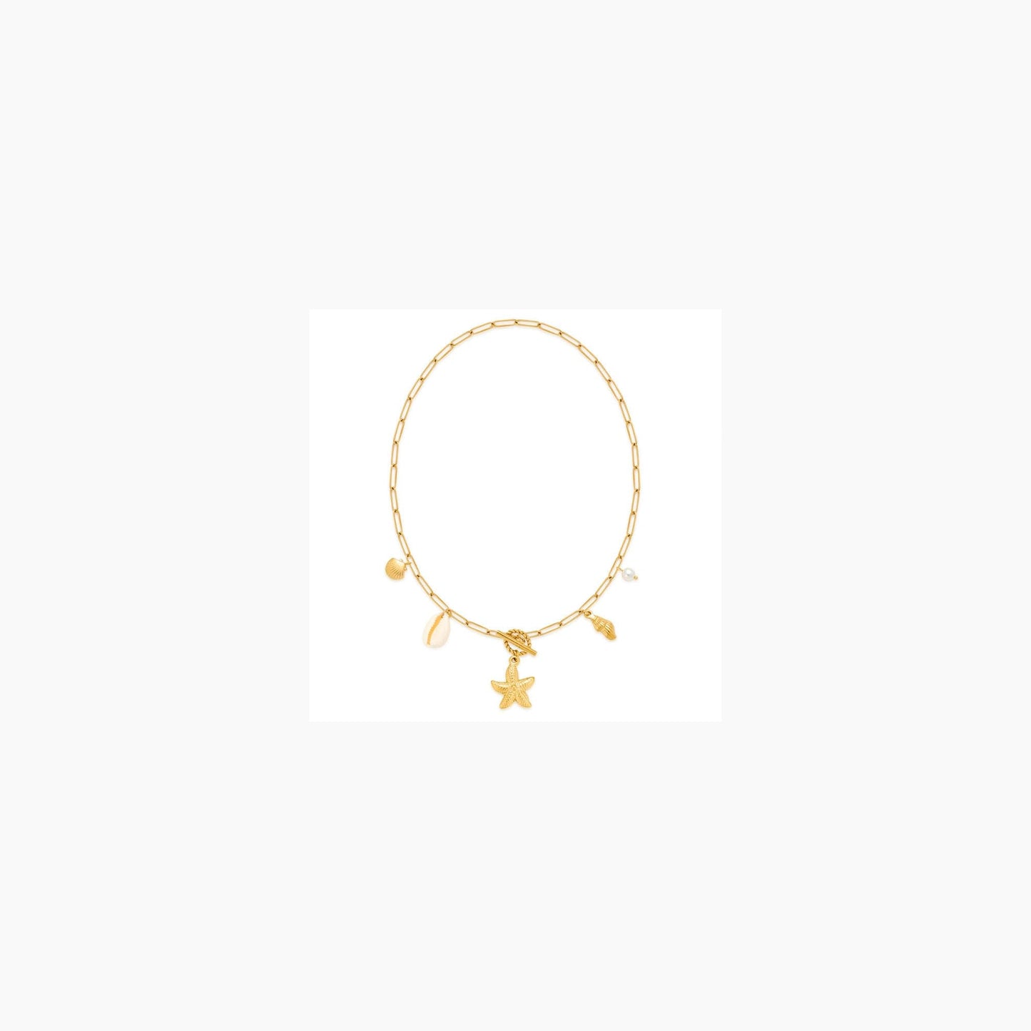 Biuwos Summer Charm Necklace for Women Starfish Seashell Necklace Vacation Beach Jewelry