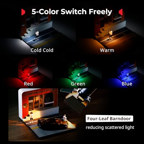 SmallRig RM 03 Macro Photography LED Light - 2 Pack, Adjustable Beam Angle, 5 Colors CRI95 TLCI92, Bendy Light with Cold Shoe Extension Bar, Clamp, Diffuser, Spotlight, Barndoor, Gobos, Stake - 5796 - color: RGB (2 Pack)