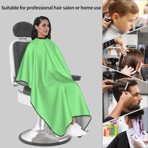 Custom Barber Cape Unisex Salon Hair Cutting Capes Add Your Image Logo Haircut Kit Personalized Stylist Tool - color: Light Green