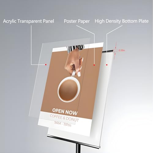 Adjustable Pedestal Floor Standing Sign Holder Stand,Outdoor Indoor Standing Display Poster Holder Stand For Businesses,Advertising,Menu,Guide signs A3(11.7x16.5in)-Black - size: A3(11.7x16.5in)
