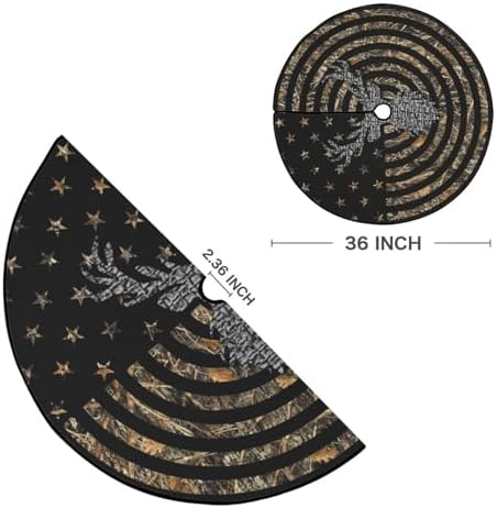 36 Camo Deer US Flag Halloween Christmas Tree Skirt 3 ft