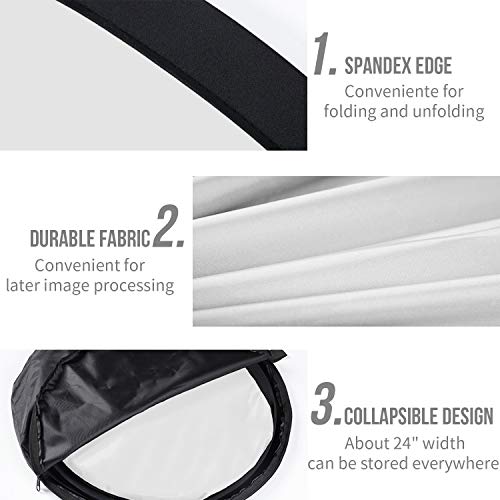 Koopro 5’×7’ Collapsible Twist Background Double-Sided Pop Up Flex Backdrops Chroma Black & White Portrait Screen Professional Video Photography and Television Studio Props with Carrying Case - color: Black&White