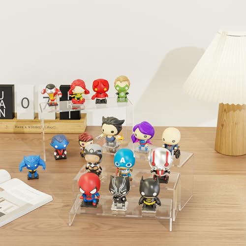 Acrylic Display Stand,8 Pcs 2 Set Display Risers, Acrylic Rectangular Display Shelf Holders for Showcase, Dessert, Perfume, Vendor Events, Cupcake Stands, Toys Display Shelves ( 8Pcs-Clear, 7”L~8”L~9”L ) - color: 8Pcs-Clear
