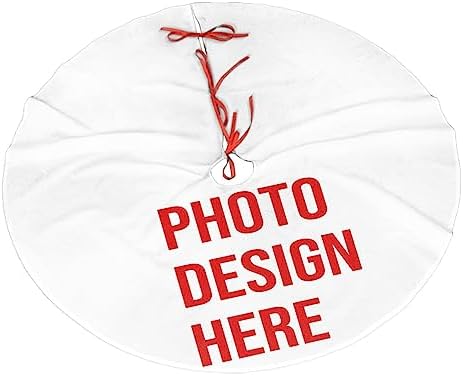Custom Tree Skirts Prints Photo Picture Logo 30", Christmas Tree Cloth Mats Trees Skirts for Decor Gift, Home Decoration