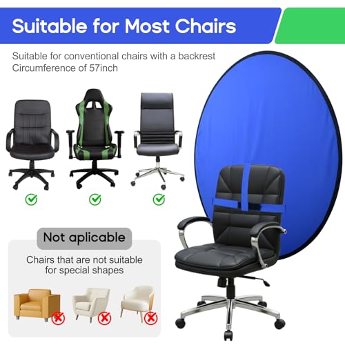Portable Blue Green Screen Chair, 57 in Greenscreen Backdrop with Stand 2-in-1Double Sided Foldable Green Background, for Video Chats and Meetings, Photography, Photo Zoom, Streaming Games - color: Green/Blue