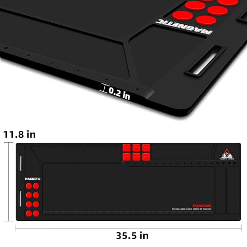 Rifle Gun Cleaning Mat, Magnetic Anti-Slip Rubberized Mat with Organizer Parts Tray
