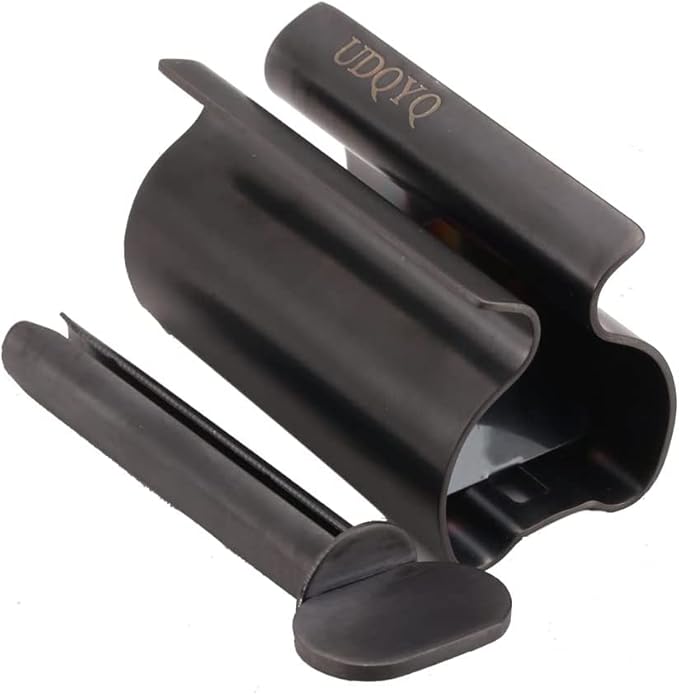 Toothpaste Squeezer - Metal Tube Squeezer Stainless Steel Tube Wringer UDQYQ Toothpaste seat Holder Stand (Matte Black)