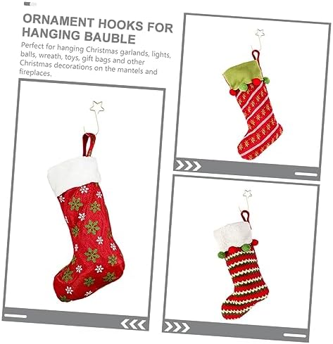 Christmas Star Hook Metal Wire Hooks for Xmas Tree Ornaments Decorative Hanger for Baubles
