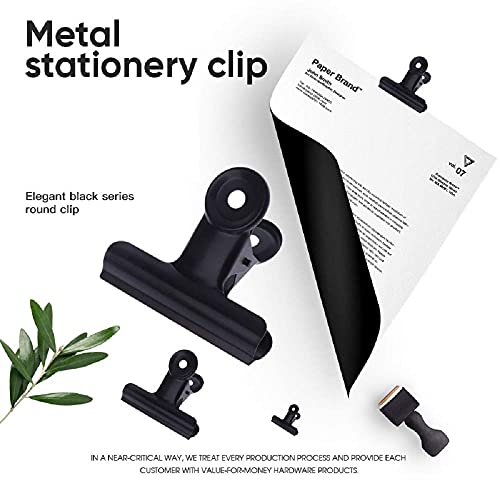YUCHIYA 20 Pack Metal Clips with 20 Push-pins, Mini Binder Clips, Black (1.25 Inch) - color: Black, size: 1.2 inch