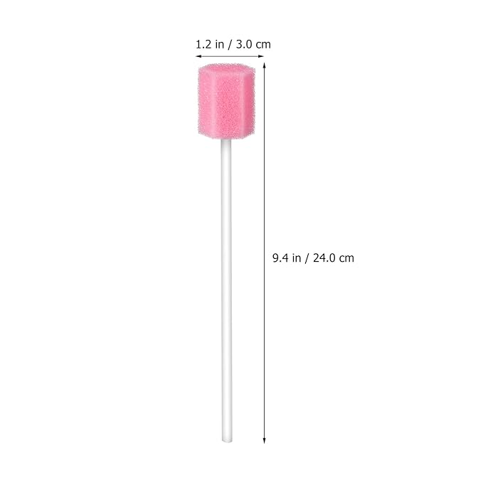 Operitacx 250 Count Disposable Oral Swabs Hexagon Pink Mouth Sponges for Teeth Cleaning Daily Oral Care for Adults and Kids