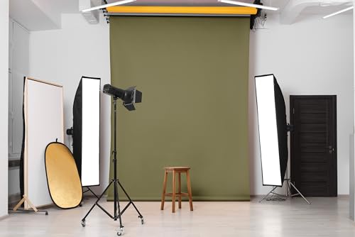 Denny Manufacturing - Seamless Paper Backdrop for Photography, Green Seamless Paper Roll - Moss Green (53 in x 36 ft) Includes Free Roll Black Gaffer Tape (2 in x 13 ft) - color: Moss Green, size: 53 in x 36 ft