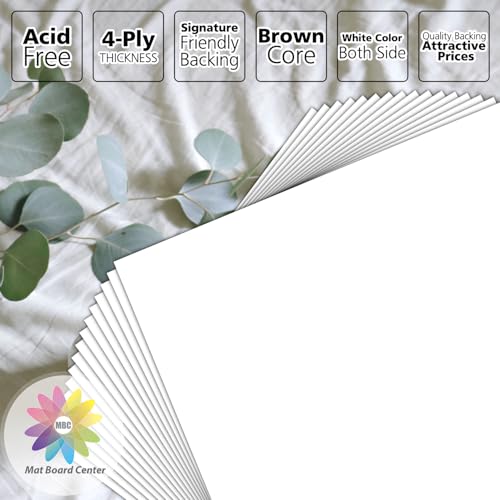 Mat Board Center, 10 Pack 6x8 White Backing Boards, Cardboard for Arts, Prints, Frames, Photos and More - size: 6x8