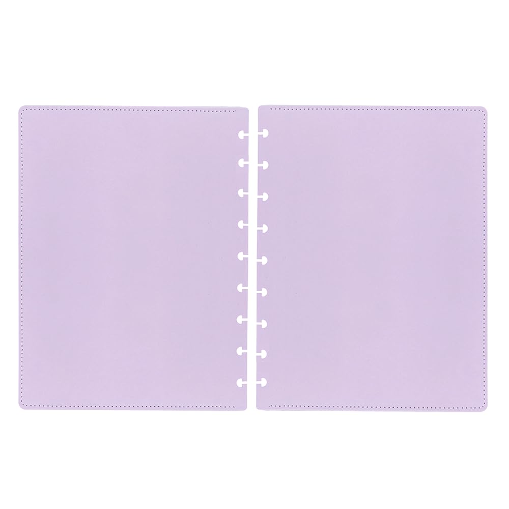 ITSYHPRO Discbound Notebook PU Leather Covers(1 Pair) Medium Discbound Journal(Light Purple,Medium)