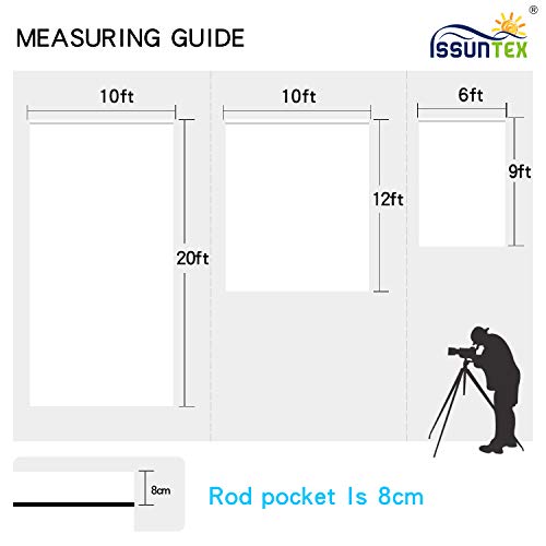 ISSUNTEX 10X12 ft Background Muslin Backdrop, Photo Studio, Collapsible High Density Screen for Video Photography and Television-White - color: White, size: 10X12 ft