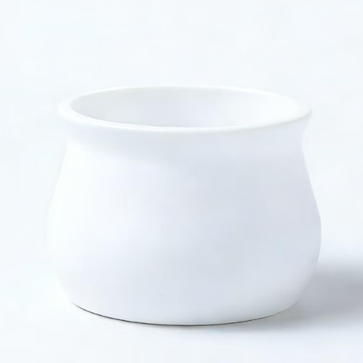 LoeJan Small Plant Pots, Plastic Flower pots, Planters with Drainage Holes and Saucers for Flowers Plants, White