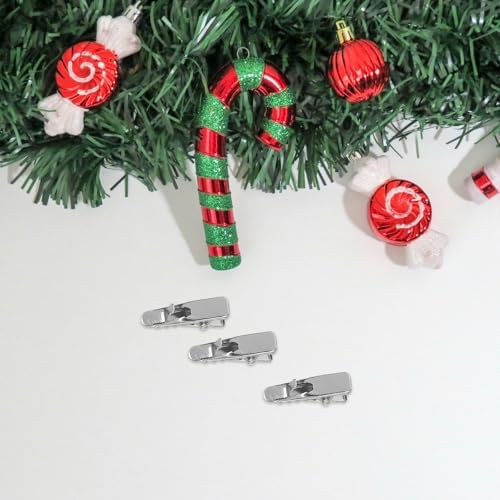 Toyvian 100pcs Christmas Decor Clips for Flower Ornaments Silver Iron Alligator Clips with Firm Grip and Compact Design for Wreaths and DIY Crafts for Holiday Decorations